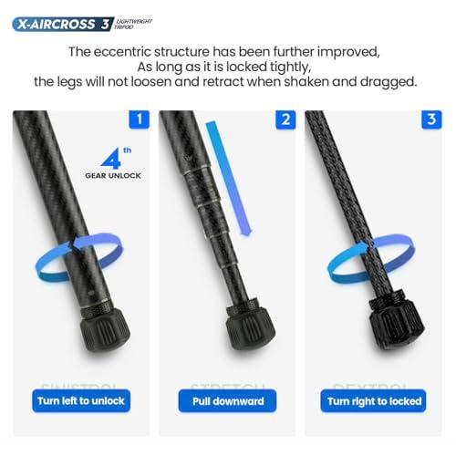 Fotopro 152CMカーボンファイバー三脚360度ボールヘッドクイックリリースプレート付き軽量カメラ三脚トラベル三脚折りたたみ高さのみ36 |  | 05