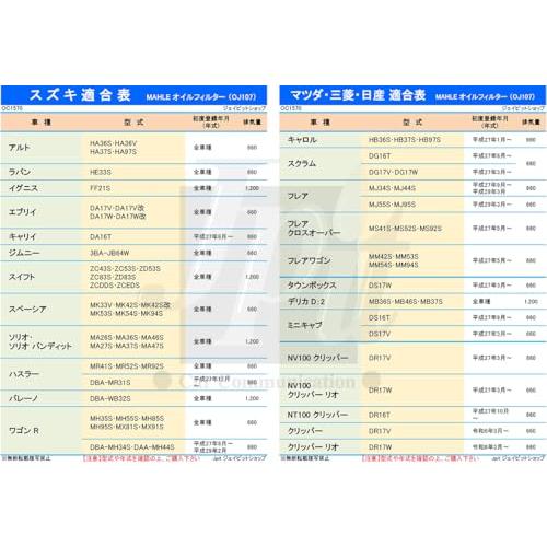 10個セット マーレ オイルフィルター オイルエレメント アルト イグニス エブリイ キャリイ ジムニー スイフト スペーシア ソリオ バンディ |  | 01