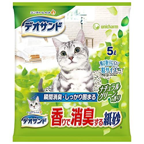 しっかり固まるデオサンド 香りで消臭する紙砂 ナチュラルグリーンの香り 30L5L×6個 猫砂 紙タイプ 瞬間消臭 |  | 01