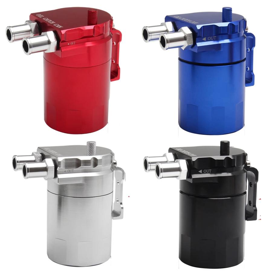 VEHSUN オイルキャッチタンク 300ml アルミ製 汎用 オイルキャッチ バッフル付き 円柱型 ホースニップル付き 外径 11Φ 13Φ |  | 06