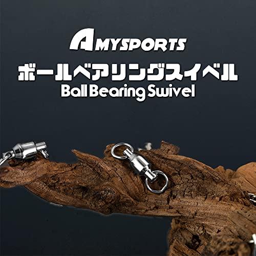 AMYSPORTS ボールベアリングスイベル ベアリング サルカン ベアリング スイベル 釣り パワースイベル 25個 15kg |  | 06