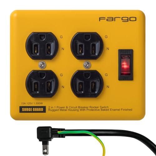 Fargo 延長コード 4個口 雷サージ 一括スイッチ付 STEEL TAP スチールタップ ファーゴ 電源タップ 鉄製 おしゃれ インテリア | 