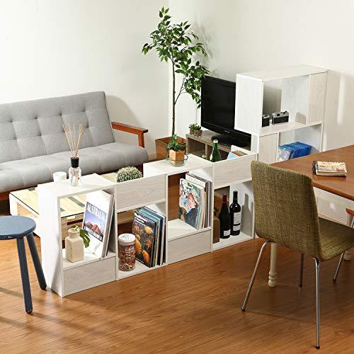 不二貿易 オープンラック シェルフ 4段 幅59×奥行24×高さ141cm ホワイトウォッシュ ディスプレイラック S型 組立商品 98715 |  | 10