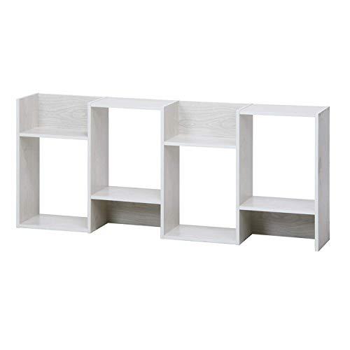 不二貿易 オープンラック シェルフ 4段 幅59×奥行24×高さ141cm ホワイトウォッシュ ディスプレイラック S型 組立商品 98715 |  | 03