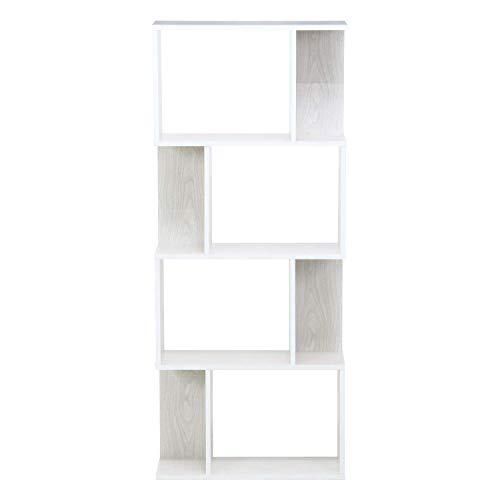 不二貿易 オープンラック シェルフ 4段 幅59×奥行24×高さ141cm ホワイトウォッシュ ディスプレイラック S型 組立商品 98715 |  | 04