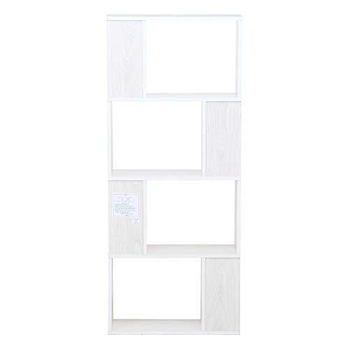 不二貿易 オープンラック シェルフ 4段 幅59×奥行24×高さ141cm ホワイトウォッシュ ディスプレイラック S型 組立商品 98715 |  | 05