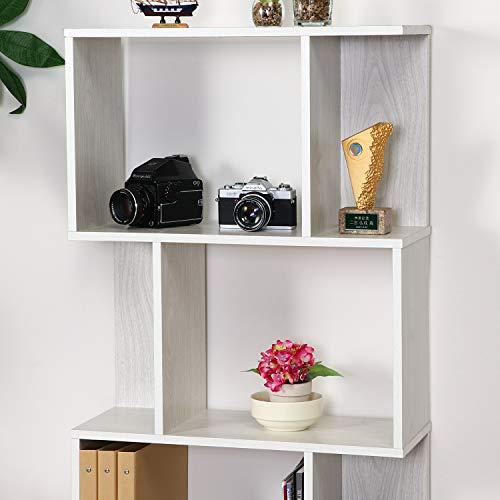 不二貿易 オープンラック シェルフ 4段 幅59×奥行24×高さ141cm ホワイトウォッシュ ディスプレイラック S型 組立商品 98715 |  | 08