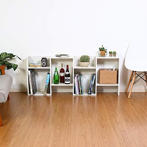 不二貿易 オープンラック シェルフ 4段 幅59×奥行24×高さ141cm ホワイトウォッシュ ディスプレイラック S型 組立商品 98715 |  | 09