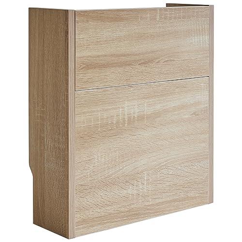 IBUYKE ケーブルボックス 木製 2段収納 ケーブル ルーター 収納ボックス 隠す 配線カバー 扉付き 大き目 スマホスタンド機能 40×1 | 