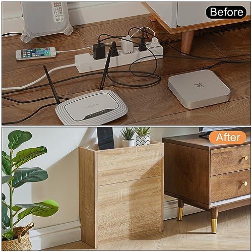 IBUYKE ケーブルボックス 木製 2段収納 ケーブル ルーター 収納ボックス 隠す 配線カバー 扉付き 大き目 スマホスタンド機能 40×1 |  | 07