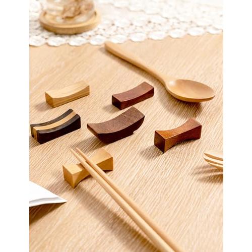 happykau 箸置き 木製箸置 8個セット 箸台 箸枕 お箸おきおしゃれ カトラリーレスト 和食器 旅館 飲食店 業務用 和風 M |  | 04