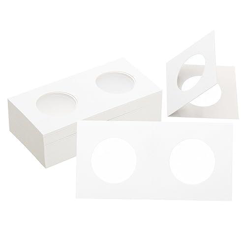 PATIKIL 2 x 2 コインフリップ 50個 29 mm ダンボールコインホルダー ペーパーコインホルダー コイン収集 コレクター用 ホワ | 