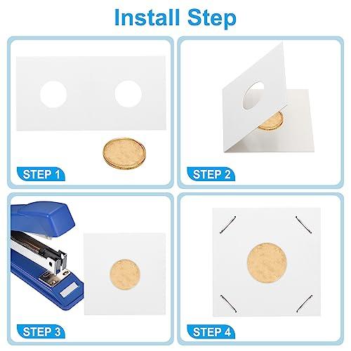 PATIKIL 2 x 2 コインフリップ 50個 29 mm ダンボールコインホルダー ペーパーコインホルダー コイン収集 コレクター用 ホワ |  | 04