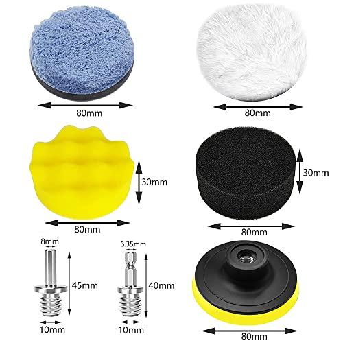 ポリッシャー バフ 80mm 26点セット 六角軸付き電動ポリッシャー用 研磨パッド 自動車ポリッシャー車 洗車セット |  | 02