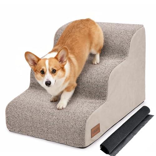 犬用ステップ 3段 ドッグステップ 犬用スロープ 犬用踏み台 犬用階段 小型犬 室内犬 高齢犬 滑り止めマット付き カバー取り外し 洗える 手持 | 