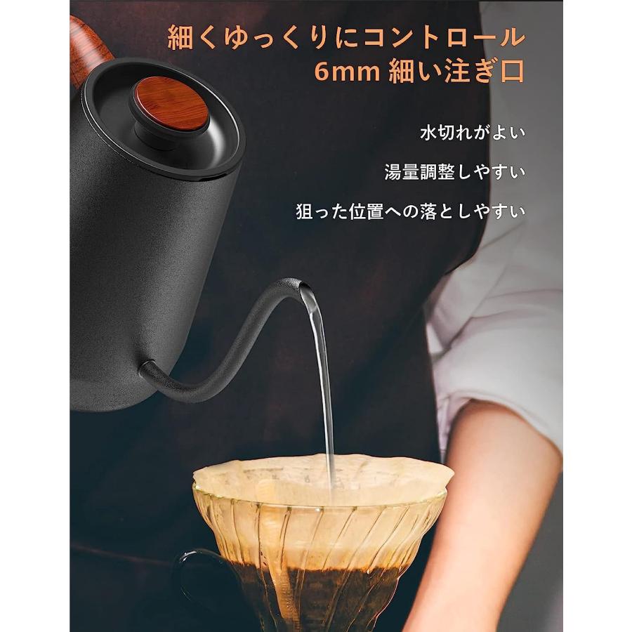 ハゴオギ HAGOOGI 電気ケトル コーヒー ケトル 1.0L 1200W 温度調節1℃単位/保温機能/空焚き防止 細口 ドリップ ポット ブ |  | 02