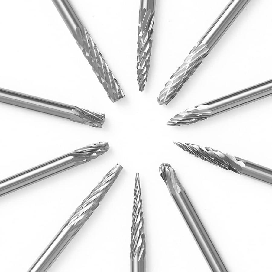 Kimlonton 20本セットロータリーバー 超硬刃リューター ビット シャンク径約3mm 刃幅約3mm タングステン鋼でゴリゴリ削れる超硬バ |  | 05
