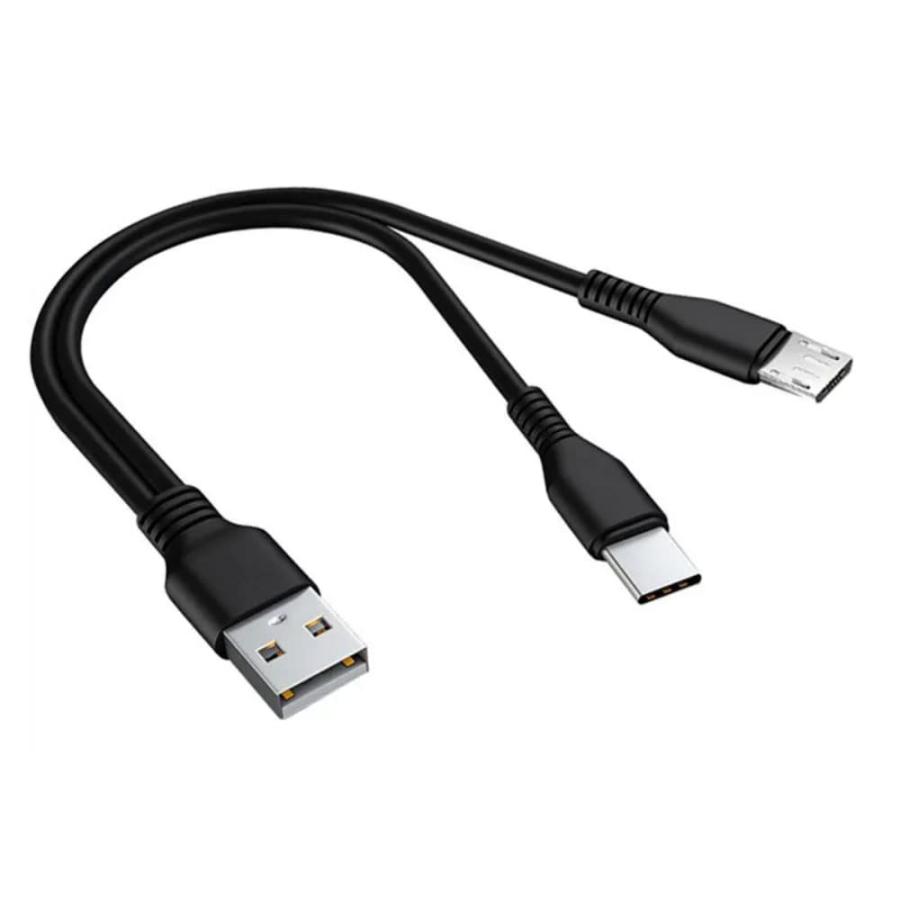 YFFSFDC USB 2.0 二股ケーブル USB 2.0 Aオスto USBタイプCオス& マイクロUSBオスY字2分岐ケーブル USB & |  | 07
