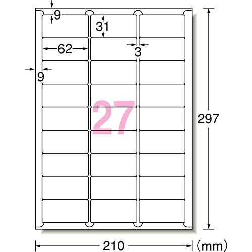 エーワン ラベルシール キレイにはがせる マット紙 27面 100シート 31290 |  | 01