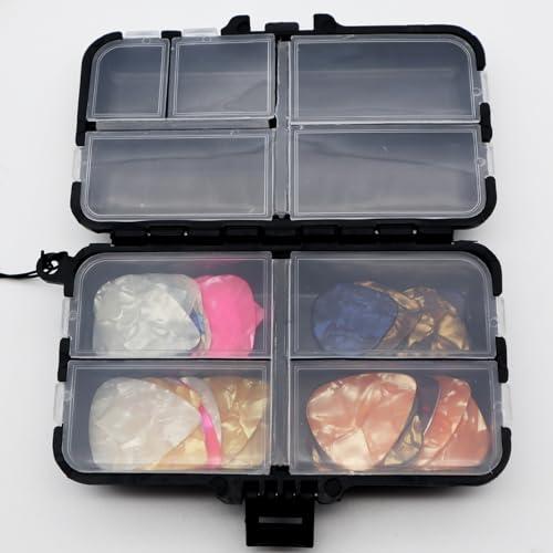 ギターピックホルダー 35枚セルロイドギターピック 4 サイズ 4 厚さ 9グリッドケースケース ギター用のピック収納ボックス 携帯便利 調節可 |  | 02