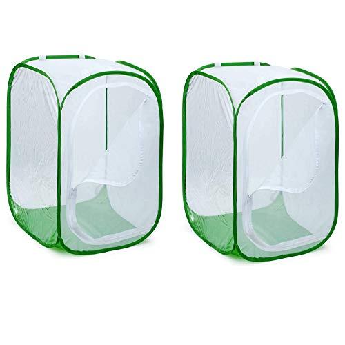 40x40x60cm 昆虫ケージ 通気性 ネット 繁殖 飼育ケース 虫かご バタフライケージ 蝶/バッタ/シルクワーム/グローバーム生息地（2p | 