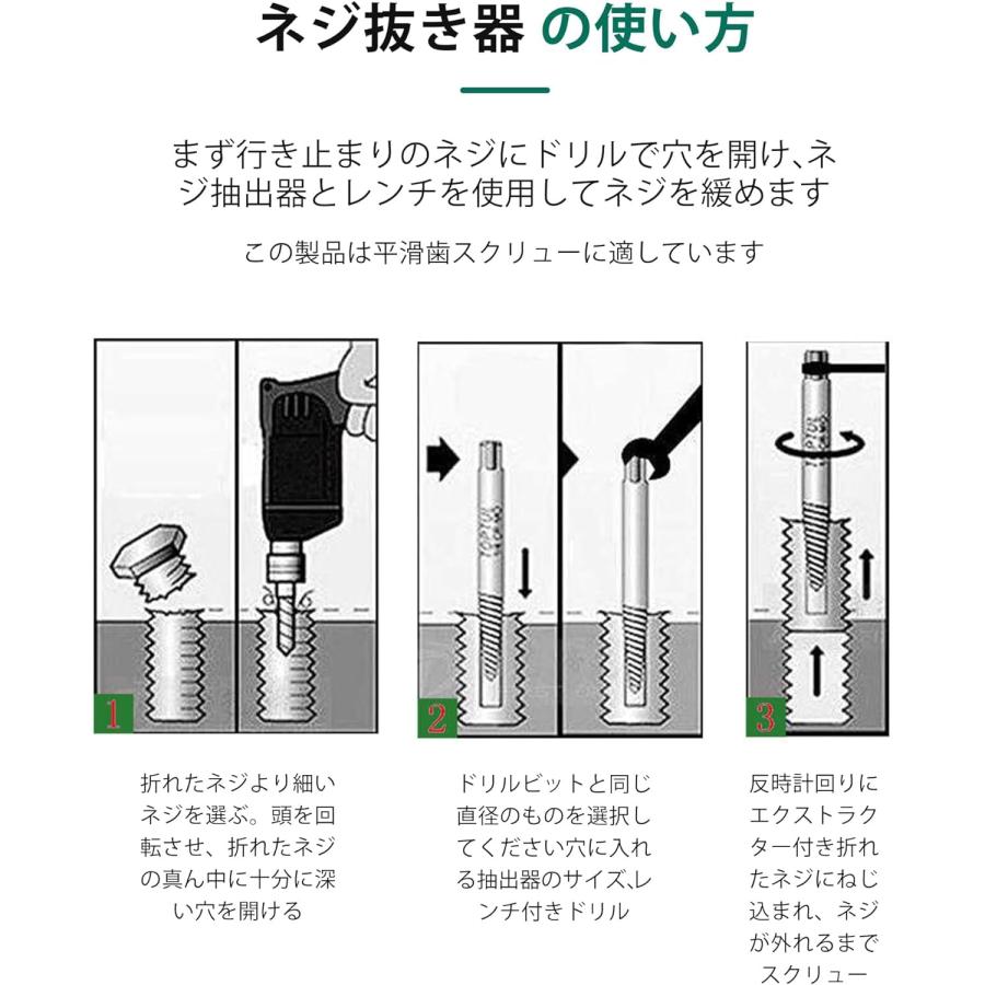 happykau 潰れた ネジ 外し エキストラクター 11点セット ボルト happykau 潰れた ネジ 外し エキストラクター 11点セット ボルト