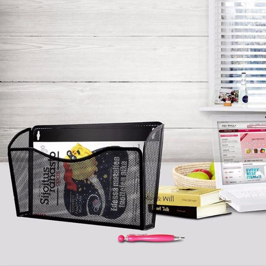 壁掛け書類ラック ベーシック ファイルホルダー 壁掛け メッシュ 三つセット 銀色 |  | 04