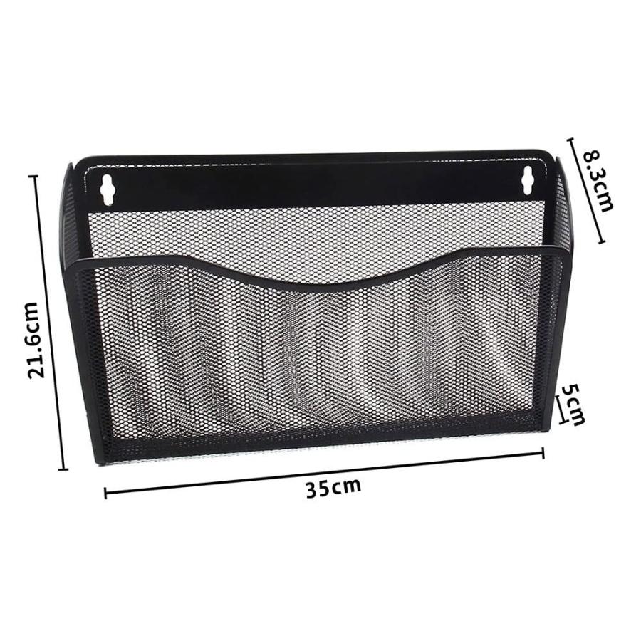 壁掛け書類ラック ベーシック ファイルホルダー 壁掛け メッシュ 三つセット 銀色 |  | 05