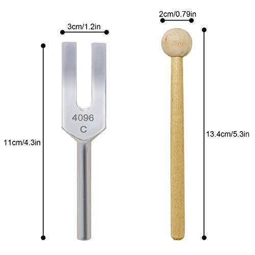 クリスタルチューナー 4096Hz 音叉 天然水晶 浄化用 ５点セット リラックス 日本語説明書付 ローズクォーツ WH26 - Pink |  | 01