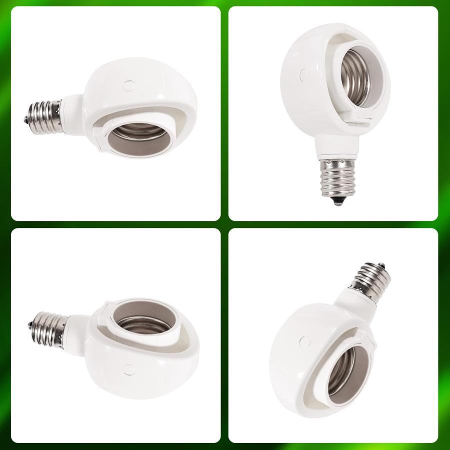 LEDセンサー電球(E26:１個 E17:６個) 可変式ソケット６個 セット Aiwode，E17→E26変換ソケット 可動，角度の可変式ソケット，E26 LED