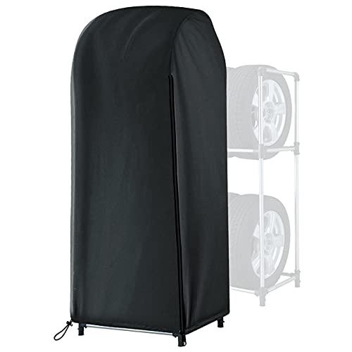 Mr.You タイヤラックカバー ファスナー 超厚手 4本収納 ブラック普通自動車用 専用カバー 幅61×奥行72×高さ145CM | 