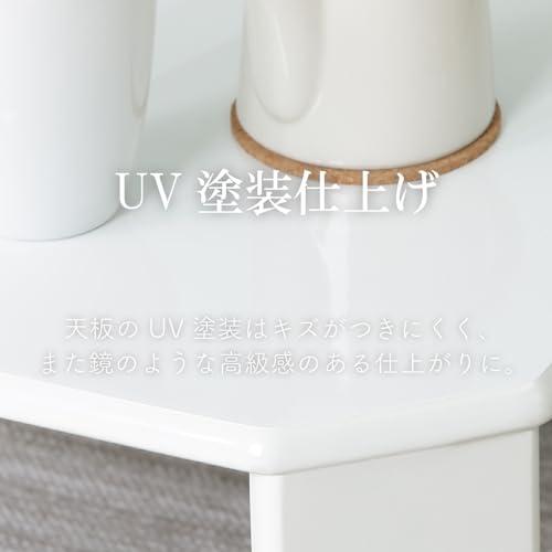 不二貿易 ローテーブル 折りたたみテーブル 幅90×奥行60×高さ32cm ホワイト UV塗装 お手入れ簡単 角が丸い ルーチェ 38418 |  | 05