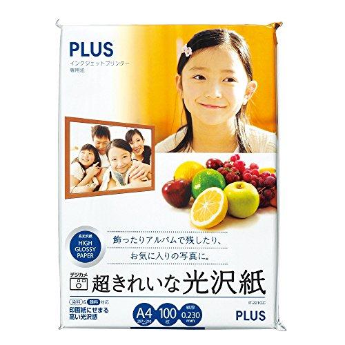 プラス 写真用紙 超きれいな光沢紙 A4判 100枚入 IT-221GC 46064 | 
