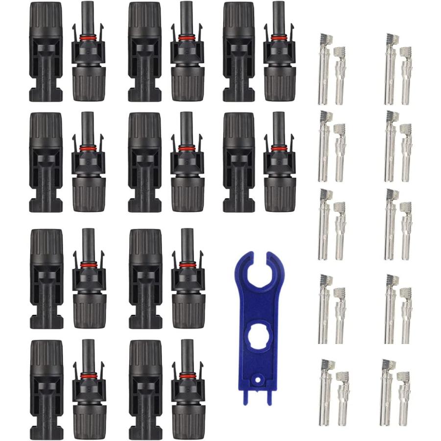 JUTOSU ソーラーパネルケーブルコネクタ MC4コネクター オス・メス ソーラーパネル 接続ケーブル用 IP67防水 高負荷 高耐熱 MC- | 
