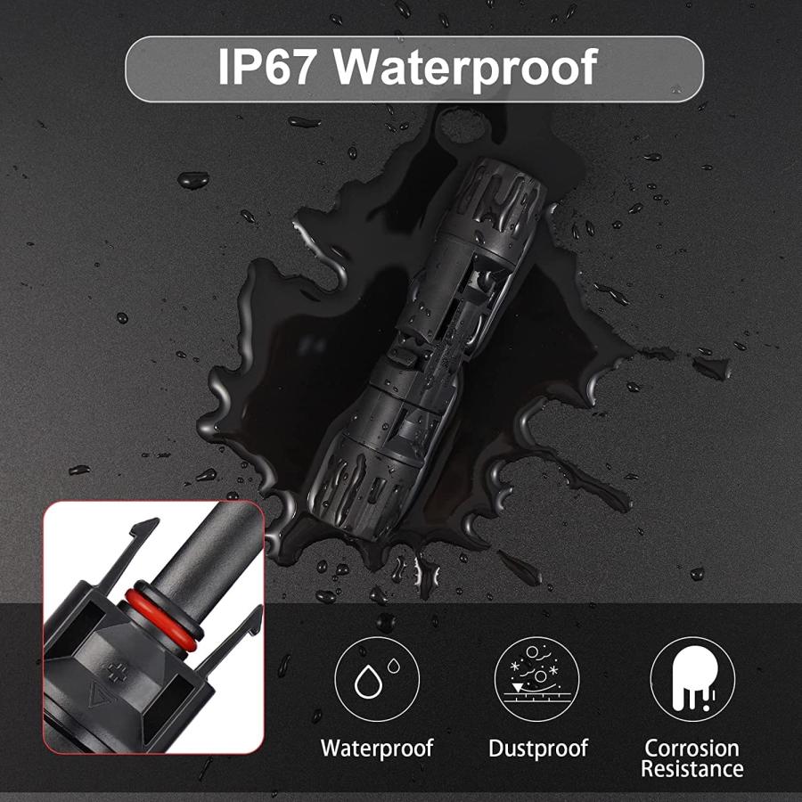 JUTOSU ソーラーパネルケーブルコネクタ MC4コネクター オス・メス ソーラーパネル 接続ケーブル用 IP67防水 高負荷 高耐熱 MC- |  | 06