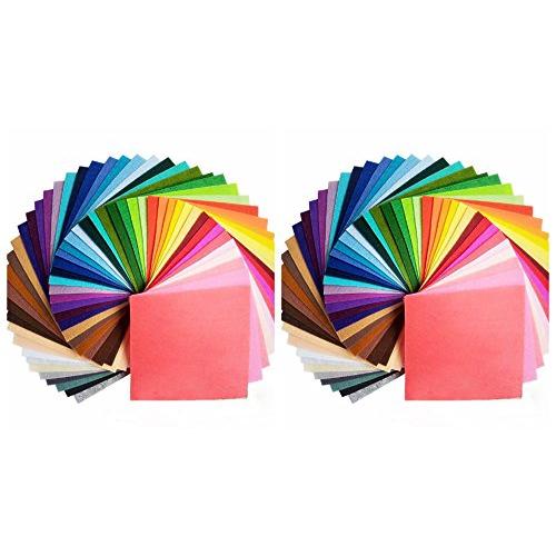 88枚 サイズが選べる カット フェルト ハード 生地 アクリル系繊維 厚さ1mm 不織布 クラフトフェルトマットDIY用 44色入り（20×2 | 