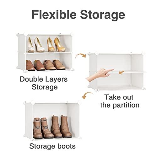 JOISCOPE 靴収納キャビネット オーガナイザー、多機能 2 x 6 段モジュール式キューブ収納靴収納キャビネット 省スペース、廊下寝室玄関 |  | 04