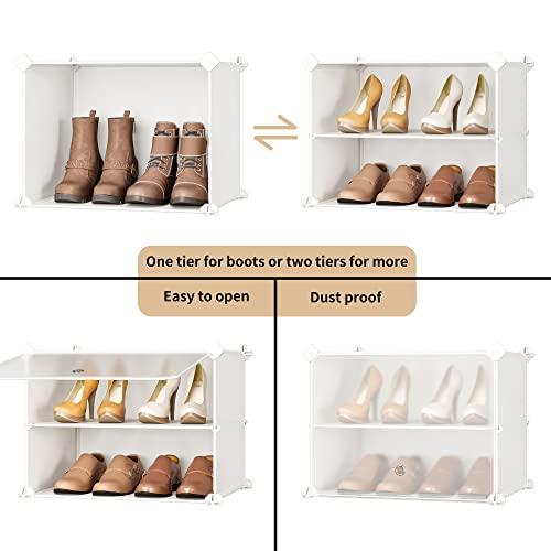 JOISCOPE 靴収納キャビネット オーガナイザー、多機能 2 x 6 段モジュール式キューブ収納靴収納キャビネット 省スペース、廊下寝室玄関 |  | 05