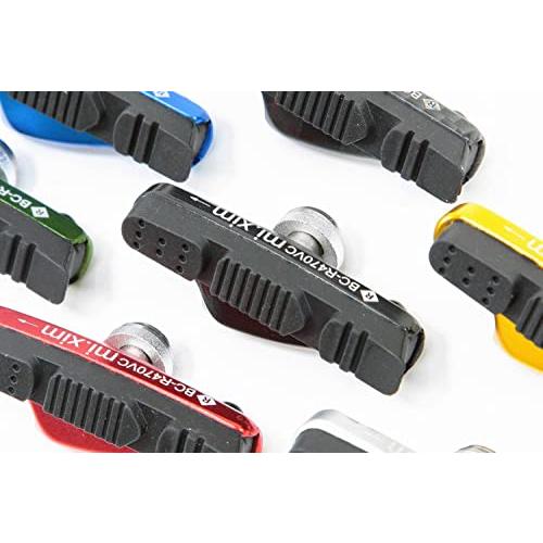 mi.Xim 軽量 シマノ／スラム互換 ロード用 キャリパーブレーキ用 カートリッジ式 ブレーキパッド ブレーキシュー アルミハウジング レッド |  | 01