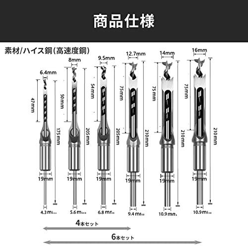 shymie 角穴ドリル ほぞ穴 チゼル 高硬度 木工 ドリルビット 角のみ