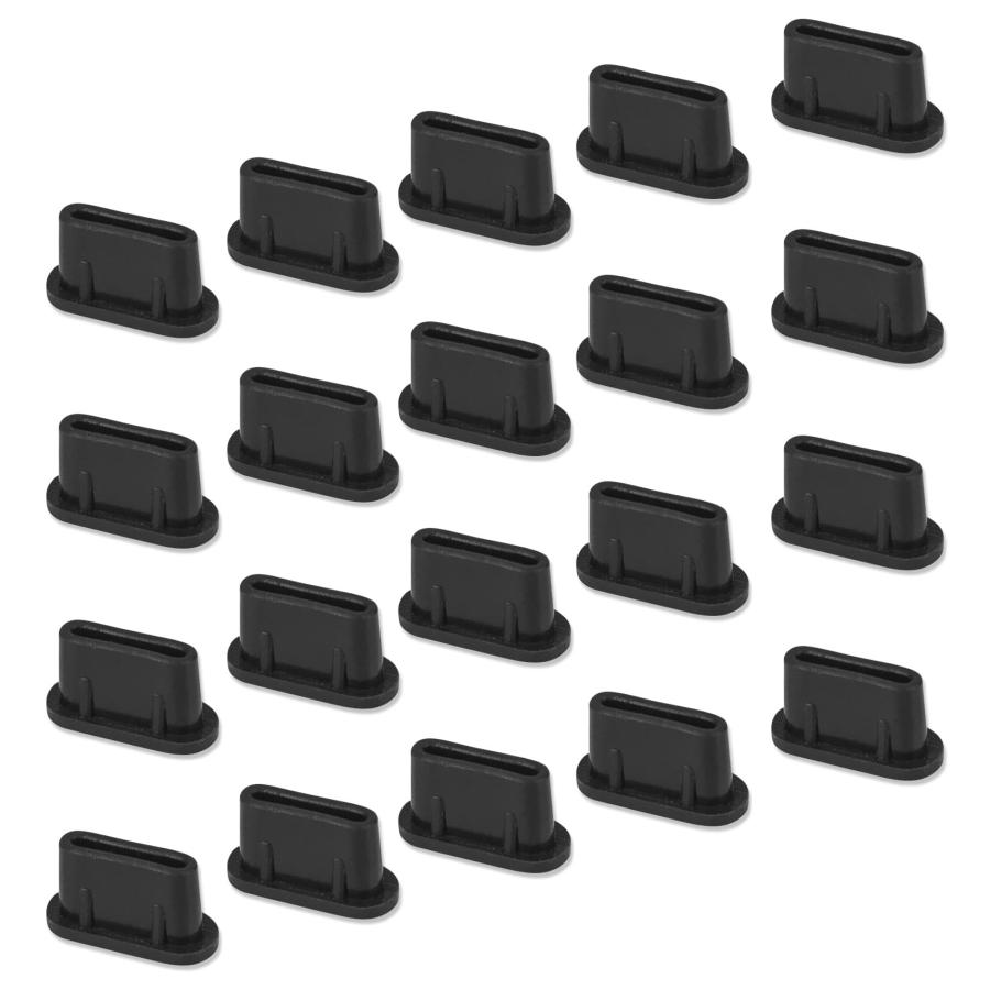 20個入り USB Type-C カバー キャップ コネクタカバー シリコン蓋 充電穴 防水 防塵カバー ブラック | 