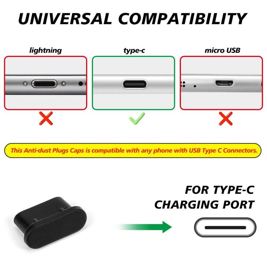 20個入り USB Type-C カバー キャップ コネクタカバー シリコン蓋 充電穴 防水 防塵カバー ブラック |  | 01
