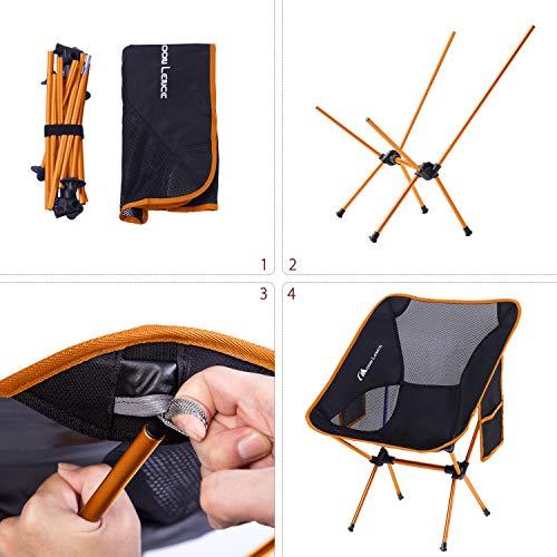 Moon Lence アウトドアチェア キャンプ椅子 折りたたみ コンパクト 超軽量907g イス 収納バッグ付き ハイキング お釣り 登山 耐 |  | 02