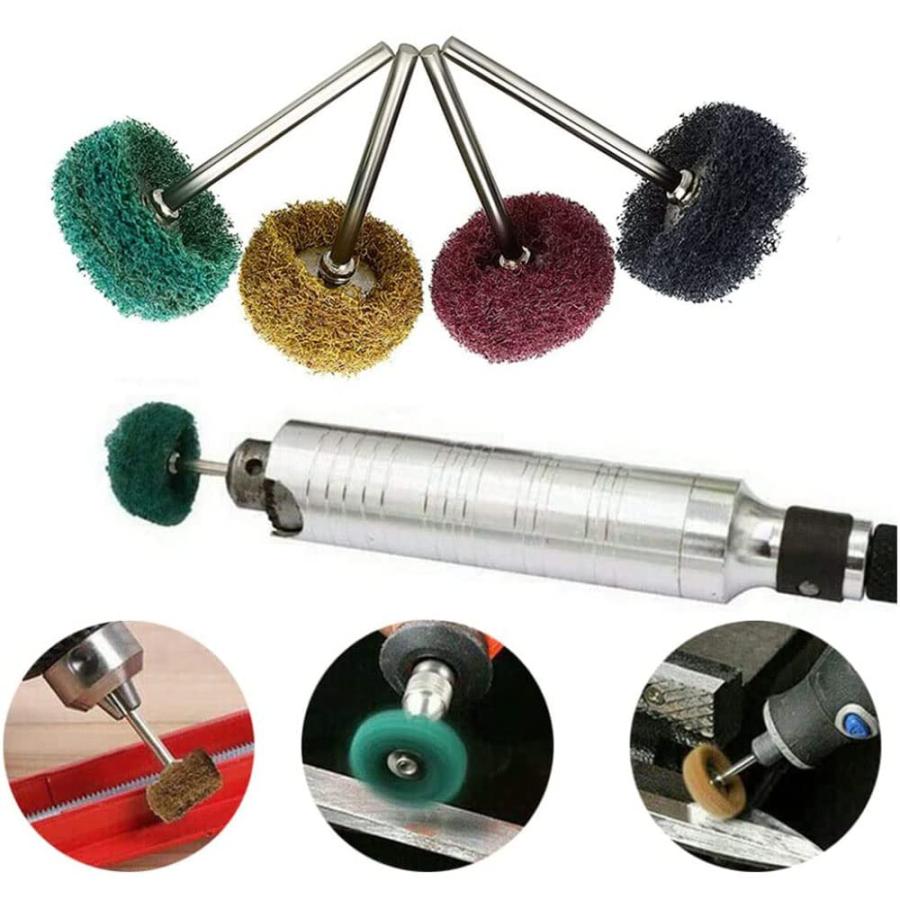 リューターバフ 2.35mm軸 研磨ヘッド 鏡面研磨や金属磨き仕上げ ポッリシング 混合色20個入り |  | 02