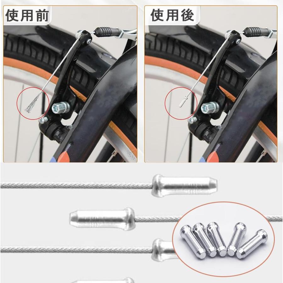 KALOLINNA 自転車のブレーキ線 2.1m 6個 ケーブル ステンレス製 10個付 自転車交換用 芯線マウンテン 自転車用シフトワイヤー |  | 03