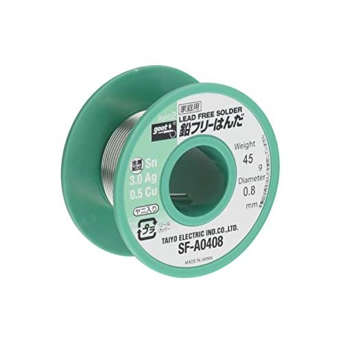 太洋電機産業goot 鉛フリーはんだ φ0.8mm スズ96.5%/銀3.0%/銅0.5% 45gリール巻 ヤニ入り SF-A0408 |  | 06
