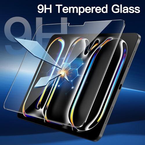 JEDirect iPad Pro用 13インチ M4 2024 液晶保護フィルム ガイド枠付き