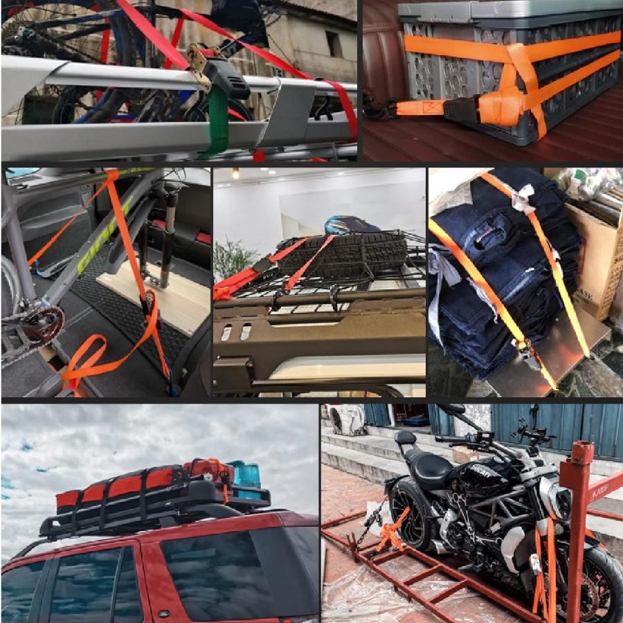 YAPJEB 荷締めベル トラチェット式 2m 3m 4m 5m タイダウンベルト ラッシングベルト 荷締機ベル ト固定ベルト 破断荷重800k |  | 05