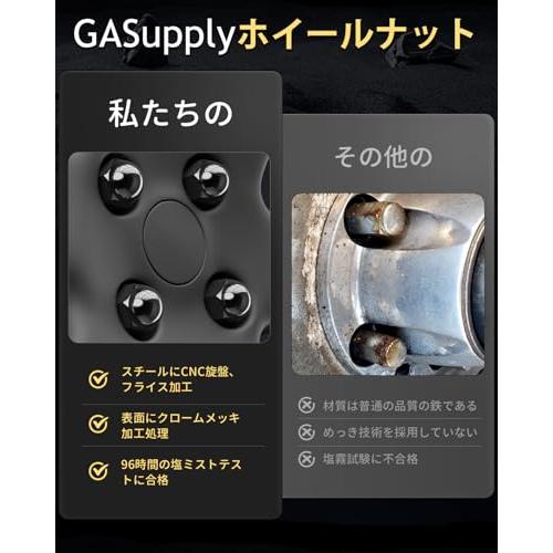 GAsupply 自動車用ホイールナット M12 x P1.25 ラグナット テーパー座60° 19HEX 全長25mm スチール製 ブラック |  | 04