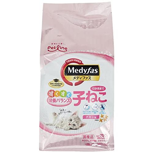 メディファス キャットフード 子ねこ 12か月まで チキン味 下部尿路/ｐHコントロール/麻布大学共同開発/国産/アルミ小分け 750g250g | 